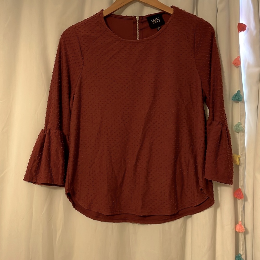 W5 rust orange color blouse, size small